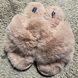 Nine West Plush Pink Slippers